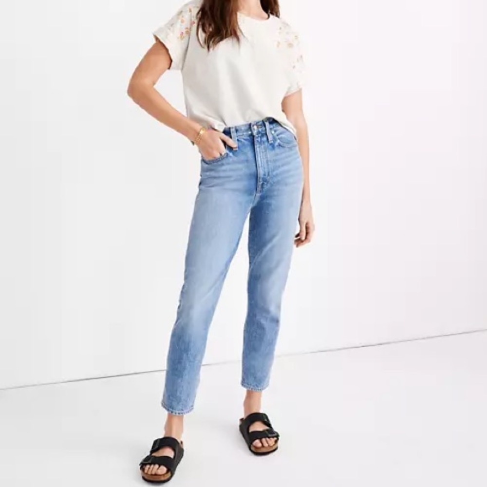 MADEWELL medium wash the mom jean
